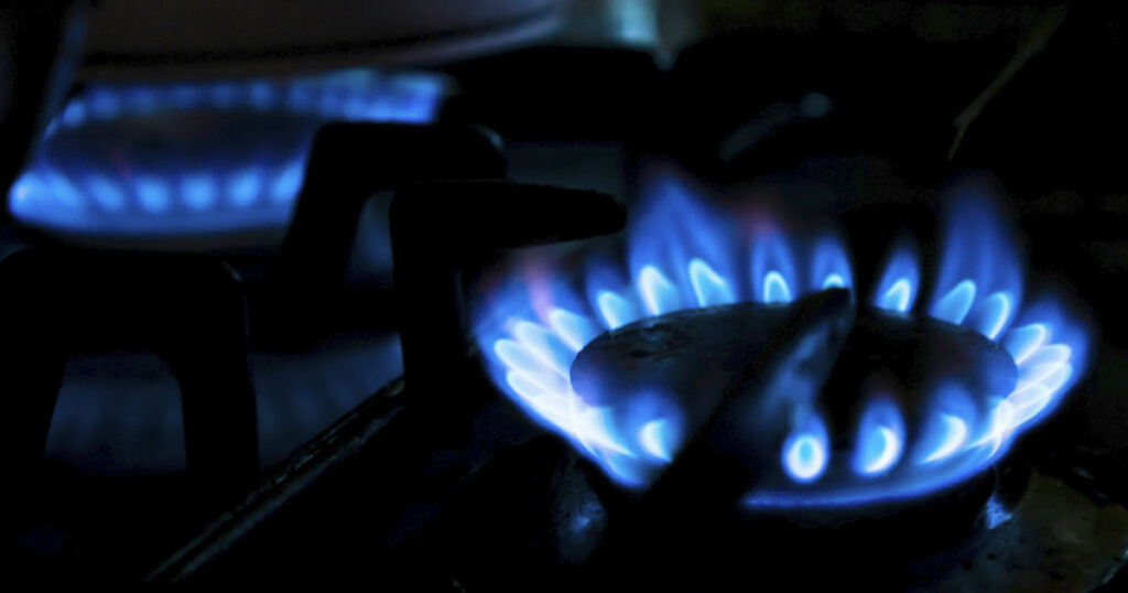 Herdflamme mit Gas